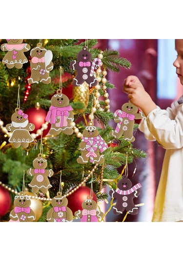 Springsun Modern Minimalist 12 Adet Pvc Kürdan Manzaralı Noel Asısı - Büyük 9.5cm Ve Küçük 6.4cm Boylar, Kahverengi Rengi, Noel Ağacı, Ev Dekorasyonu İçin