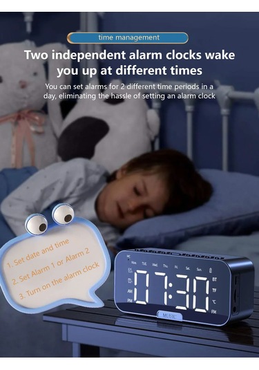 Aı Akıllı Çalar Saat Kablosuz Hoparlör, Çok Fonksiyonlu