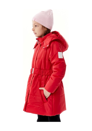 Benitto Kids Kız Çocuk Kapüşonlu Kışlık Şişme Mont 51352 Kırmızı