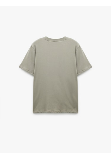 Koton Kısa Kollu Bisiklet Yaka Regular Fit Pamuklu Baskılı Tişört Gri 6wam10006hk Gri