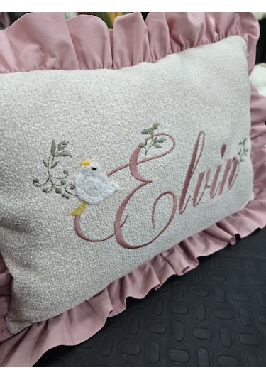 Tly Home Textiles Bebek Yastığı Nakışlı Kişiye Özel