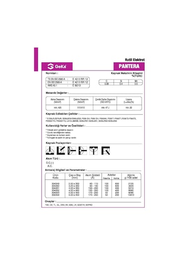 Geka Lotus E6013 Rutil Kaynak Elektrotu 3.20 x 350 MM
