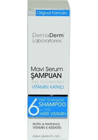 Dermaderm Mavi Serum Şampuanı Saç Güçlendirici Biotin Panthenol Vitamin E-keratin 250 ML