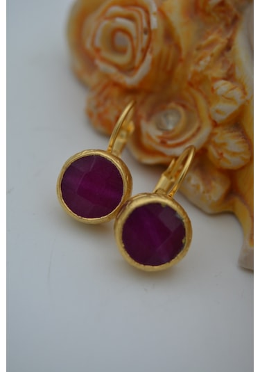 Stoneage Jade Taşli Tasarim Küpe Altın