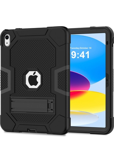 iPad Uyumlu 10.9 2022 Robot B3 Serisi 2022 Kontrast Renk Pc + Silikon Tablet Kılıf Damla Geçirmez Kickstand Koruyucu Kılıf