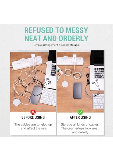 Dux Duıcs Stoyobe Kablo Düzenleyici Yapışkanlı Cırt Bant 3m Siyah