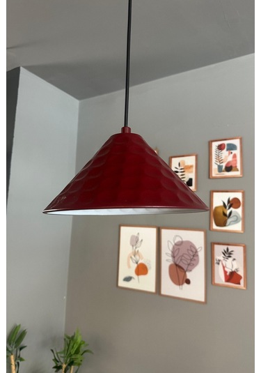 Rumy Vişne Çürüğü Tekli Avize Sarkıt Ofis Showroom Salon Mutfak Avizeleri Bordo