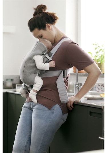 BabyBjörn 2'li Set Bliss Ana kucağı & Kanguru Mini 3D Jersey Light Grey