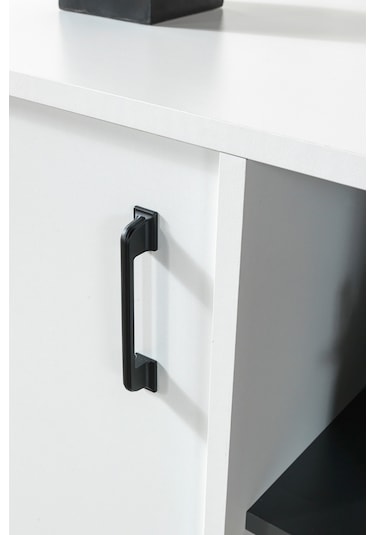 4112 Şile Metal Ayaklı Metal Kulplu 100 Cm Konsol - Tv Ünitesi - Yemek Odası - Kahve Köşesi Beyaz