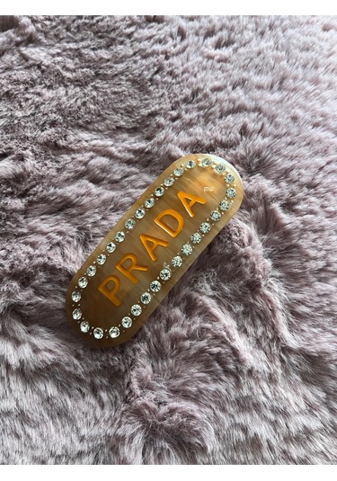 Prada Model Saç Tokası Kahverengi Açık Kahverengi