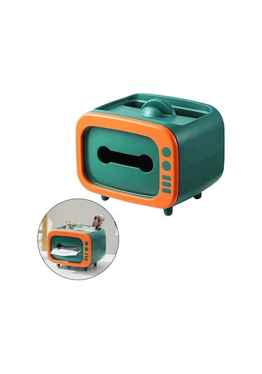 Suntek Retro Tv Mendil Kapak Peçete Kutusu Organizatör Ev