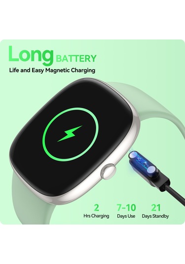 Geeroyoo Anyloop Alw1 Spor Akıllı Saat Yeşil - 1.69" Tft Ekran, 24/7 Kalp Ritmi Ve Spo2 İzleme, 100+ Spor Modu, Uyku Takibi, Ip67 Su Geçirmezlik, Android/ios Uyumlu