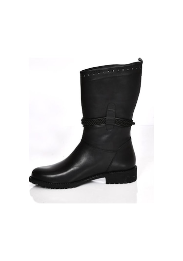 Burç 08020 Kadın Günlük Hakiki Deri Çizme Bot 001