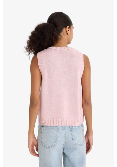 Defacto Relax Fit Düğmeli Triko Süveter F7162ax25hspn189 Pembe