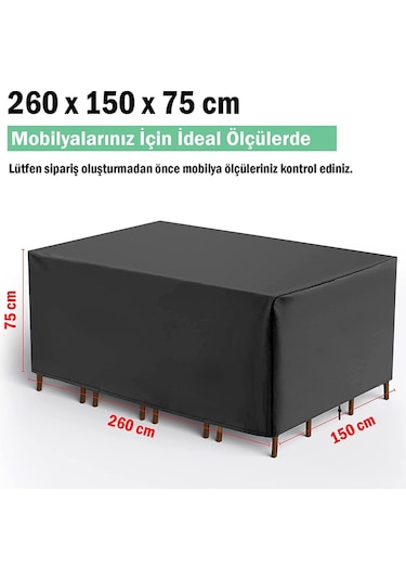 Bahçe Mobilya Koruma Örtüsü Branda 260x150x75 Cm Su Geçirmez