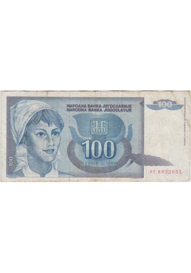 Yugoslavya 100 Dinar 1992 Çok Temiz.