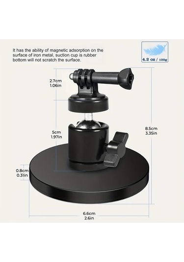 Xuweiwei Sporkamera Gimbal Manyetik Montaj Her Şey Dahil 360 Derece Dönebilen Telefon Tutucu Kamera Bağlantı Aksesuarı -