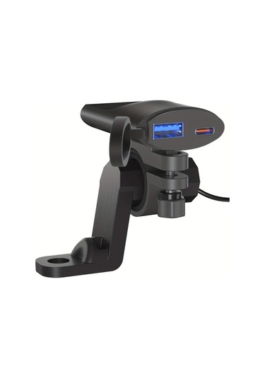 Boatshop1 Tip C Usb Ultra İnce Araç Motosiklet Telefon Şarj Cihazı Hızlı Şarj Pd Usb Dikiz Aynası Uzatma Askısı