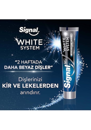 Signal White System Arındırıcı Beyazlık Aktif Karbon Diş Macunu 4 x 75 ML