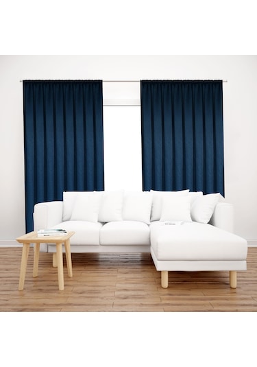 Premier Home Saten Fon Perde 140x260 Lacivert
