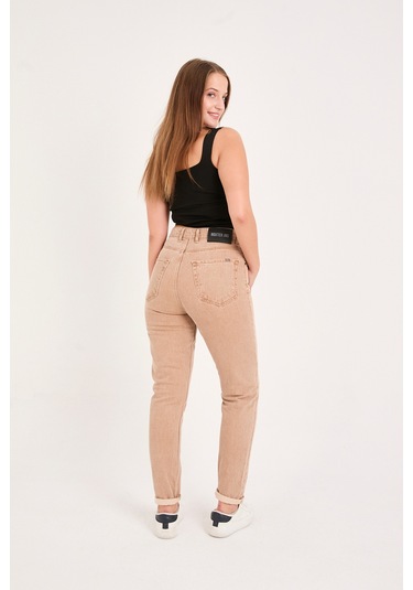 Kadın Denim Pantolon Açık Kahverengi
