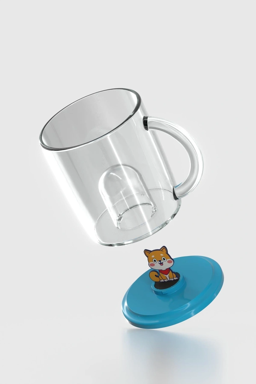 Renga Joy Kedi Figürlü 250 Ml Kulplu Tritan Bardak 222053 Mavi Mavi