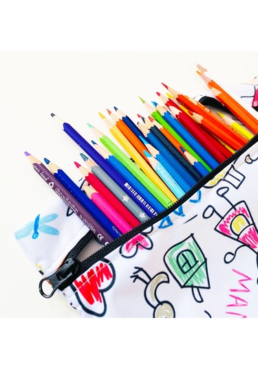 Yorni 43x46cm, Family, Su Geçirmez Bebek Çocuk Beslenme Çantası, Torba Beyaz