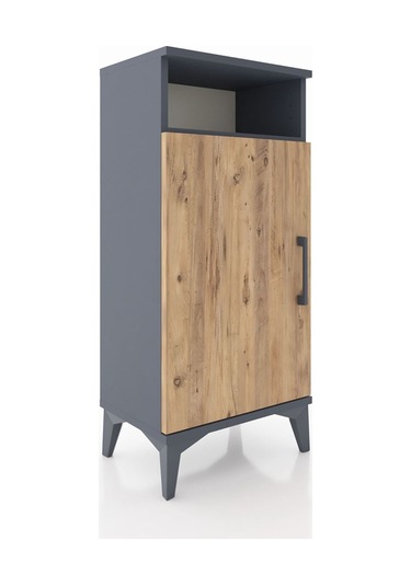 Arges Komodin 3 Raflı Tek Kapaklı 44x30x96 Antrasit-çam Antrasit