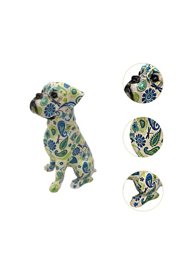 Suntek Köpek Heykeli Ev Dekorasyon Süsleme, Merkez Parçası, 12,5 Cm X 10 Cm X 21,5 Cm