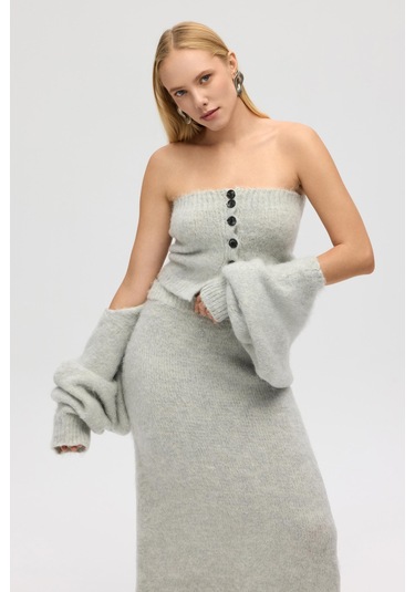 Vintera Gri Üçlü Triko Takım Gri