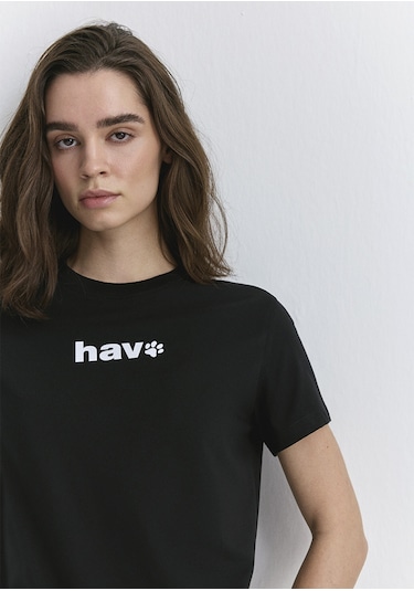 Mavi - Hav Baskılı Siyah Tişört 1613288-900 Siyah