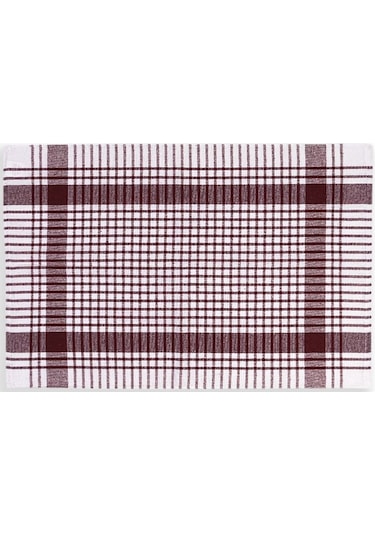 Pamuklu Bordo Renkli Pöti Kareli 4'lü Kurulama Bezi, Beslenme Örtüsü, Servis Peçetesi