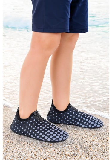 Kiko Kids Point Havuz Plaj Erkek Çocuk Deniz Ayakkabısı 7514 Siyah - Gri Siyah - Gri