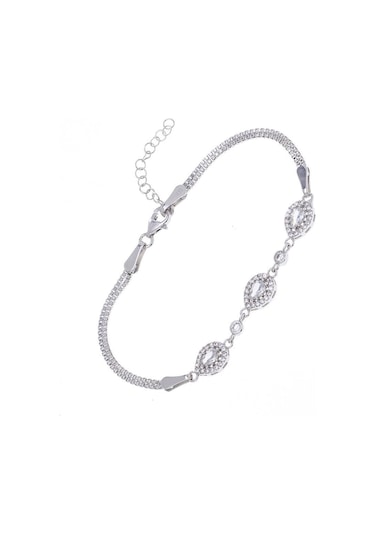 Damla Model-1 Zirkon Taşlı 925 Ayar Gümüş Kadın Bileklik