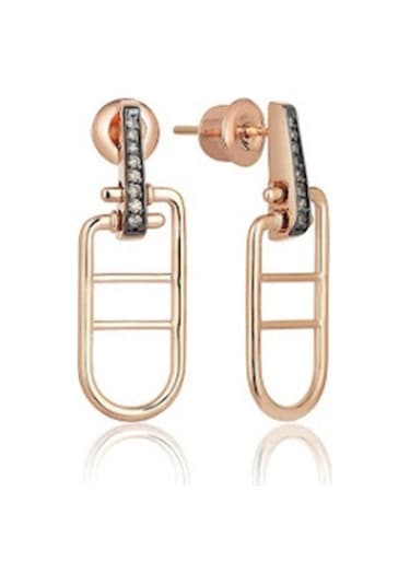 Reis Kuyumculuk T9743 Stand Brown Pembe Altın Küpe