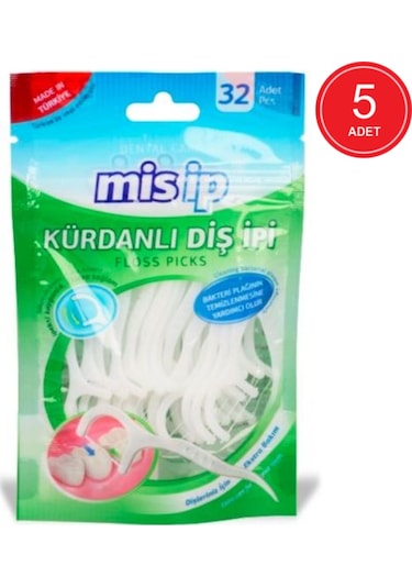 Mis İp Floss Picks Kürdanlı Diş İpi 32'li x 5 Paket