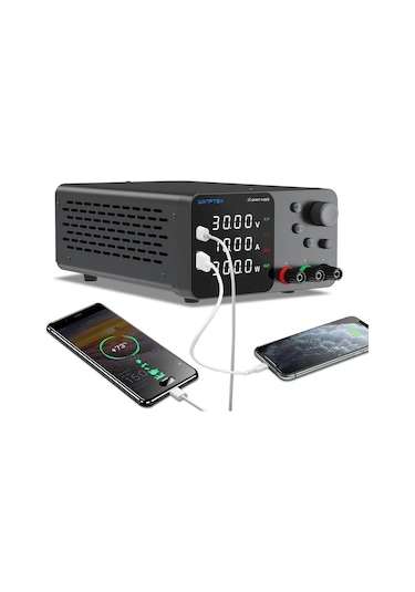 Wanptek Tps3010 30v 10a Ayarlanabilir Regüleli Dc Güç Kaynağı Usb-a Type-c Hızlı Şarj 4 Haneli Ekran-118915