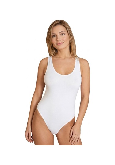 İmer Bayan Geniş Askılı Modal Çıtçıtlı Body 9252 Beyaz