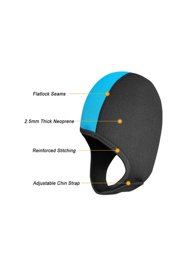 Vkemall Süngerli Su Altı Kafa Örtüsü 2.5mm Neopren-milon Karışımı Siyah My062 Su Altı Sporu İçin Isı Koruma Siyah