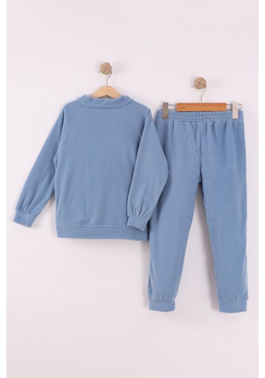 Monox Erkek Çocuk Reglan Kol Fitilli Polar Takım İndigo