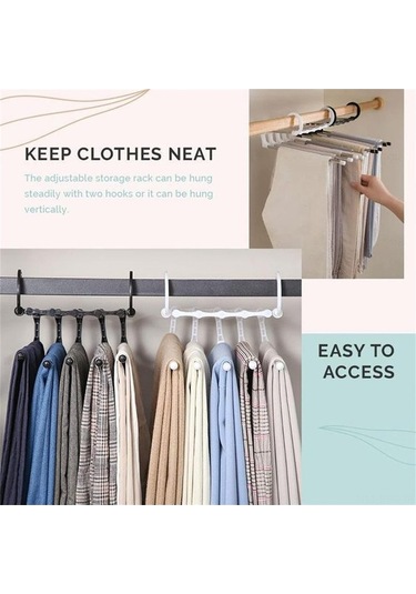 Pazly Katlanabilir Pantolon Askısı - Paslanmaz Çelik, Çok Katmanlı Siyah, Geniş Kullanım Alanı Siyah