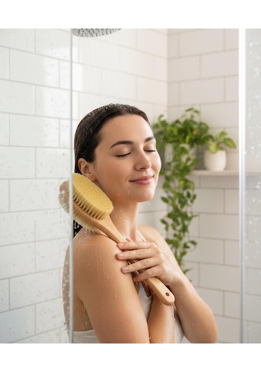 Efsoon Organics Islak ve Kuru Kullanım Kabak Lifi Sert Kıllı Sırt Fırçası Oval