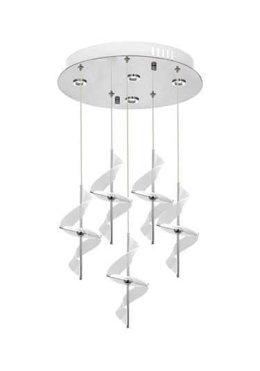 Eray Aydınlatma 8270-4+1 5li Krom Sarkıt Led Avize Krom