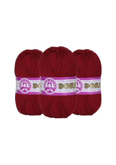 Ören Bayan Dora El Örgü İpi Kırmızı 033 3lü