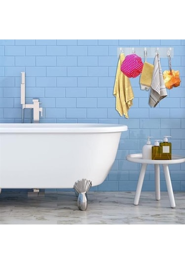 5&apos Li Güçlü Yapışkanlı Şeffaf Duvar Askısı Banyo Mutfak Düzen Ahşap - Siyah