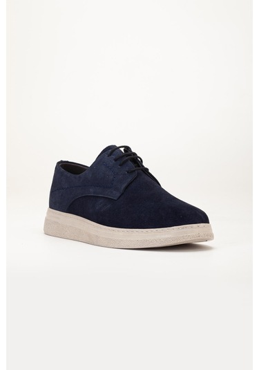 Hakiki Deri Süet Erkek Günlük Aykkabı Lacivert Bağlı Bej Taban-3814 Lacivert Hakiki Deri Süet Erkek Günlük Aykkabı Lacivert Bağlı Bej Taban-3814 Lacivert