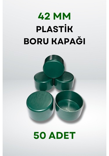 Plastik Boru Kapağı 42 Mm 50 Adet - Yeşil