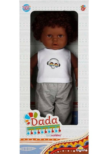 Dada Kıvırcık Saçlı Bebek 60 Cm - Gri Eşofmanlı Dada