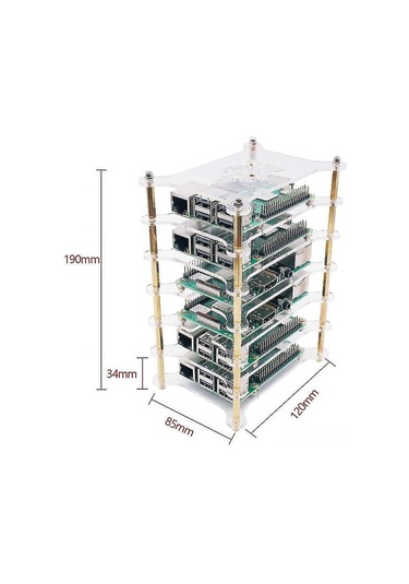 Wezone Raspberry Pi 4b/3b+/3b/2b/b+ İçin 6 Katlı Akrilik Kasa, Tüm Portlara Erişim, Isıtma Lavabosu Ve Usb Hub Uyumlu, Kolay Montaj, Şeffaf Tasarım