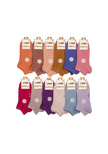 Dündar Çorap Kadın Modal Plus Patik Çorap Pastel Renk 4506 - 12 Adet 001